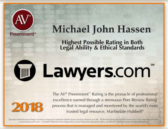 2018 AV Preeminent Attorney Lawyers.com